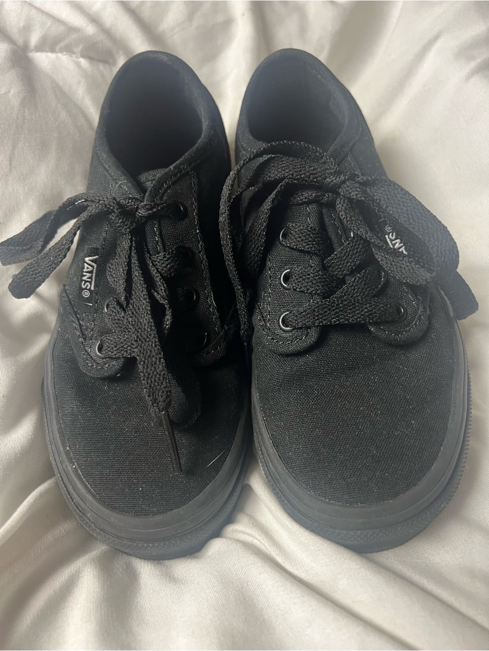 Vans Kids Black Canvas Lace-Up Sneakers